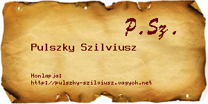 Pulszky Szilviusz névjegykártya